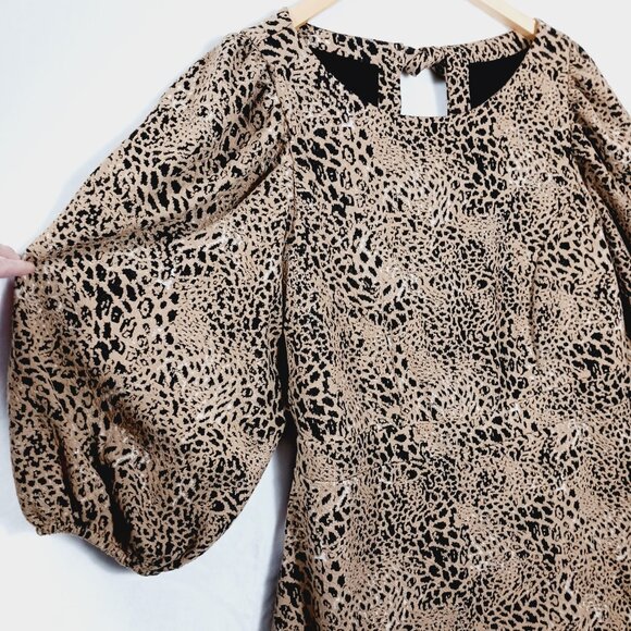 Anthropologie, Maeve, NWT, Knit Animal Print Mini Dress, Size 20W, Back Cutout - Picture 8 of 16